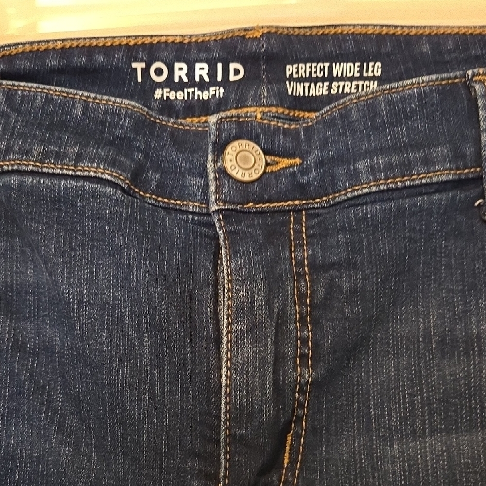 Torrid Women's Flare Jeans - Dark Blue - Picture 2 of 6